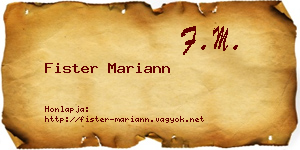 Fister Mariann névjegykártya